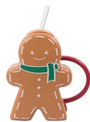 Gingerbread Shape Christmas Ceramic Cup Gift Coffee Mug for Sustainable Drinkware Type