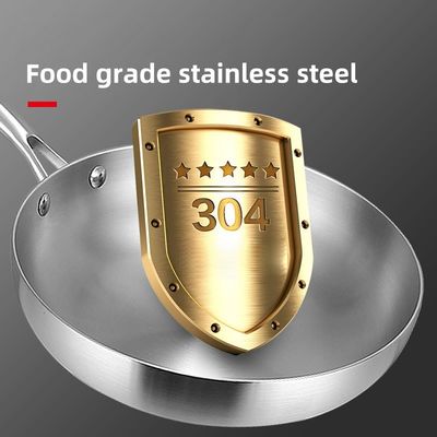 Frying Pans Skillets 22/24/26/28cm Stainless Steel Fry Pan with Glass Lid and Pot Cover