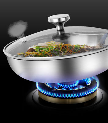 Frying Pans Skillets 22/24/26/28cm Stainless Steel Fry Pan with Glass Lid and Pot Cover