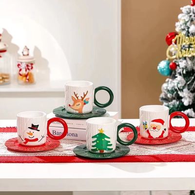 Modern Fashionable Ceramic Type Bone Christmas Gift Set with Personality Snowman Design