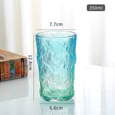 Creative European Style WITH LID Transparent Clear Can Glass Frosted Glass Cup Glacier Rock