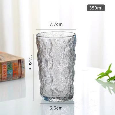 Creative European Style WITH LID Transparent Clear Can Glass Frosted Glass Cup Glacier Rock