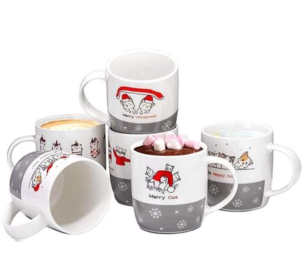 14 OZ Christmas Coffee Mug with Funny Santa Design Custom Cups Hot Chocolate