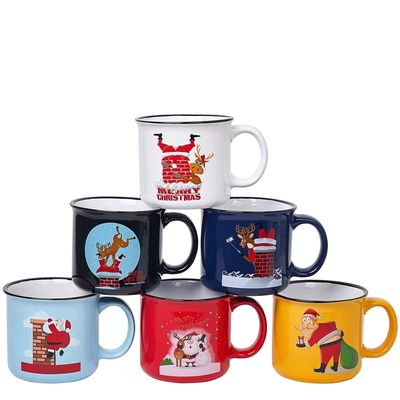 14 OZ Christmas Coffee Mug with Funny Santa Design Custom Cups Hot Chocolate