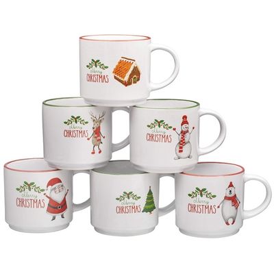 14 OZ Christmas Coffee Mug with Funny Santa Design Custom Cups Hot Chocolate
