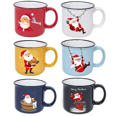 14 OZ Christmas Coffee Mug with Funny Santa Design Custom Cups Hot Chocolate