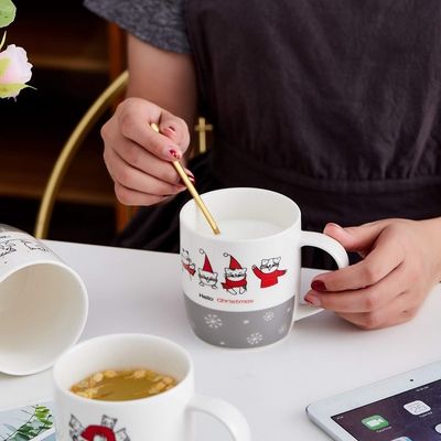 Hot Chocolate Cups Attractive Design and 14 OZ Christmas Coffee Mug with Santa Design