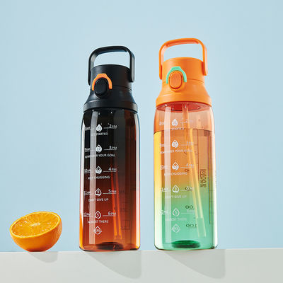 Large Capacity Gradient Water Bottle With Handle and Straw for Outdoor Sports 750ML