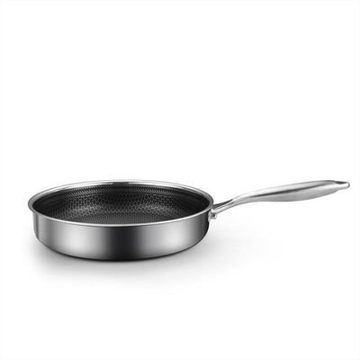 One Handle Stainless Steel 3 Layers Non-stick Honeycomb Frying Pan for Durable Kitchenware
