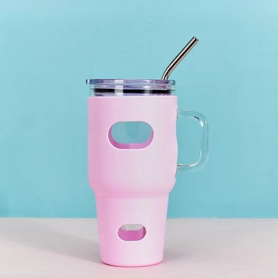 32oz Glass Tumbler Sublimation with Wooden Lid and Straw TOUR Outdoor Activity WITH LID
