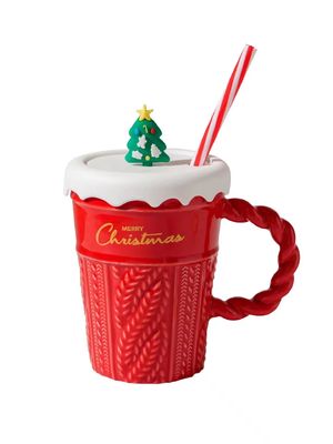 Business Gifts Christmas Ceramic Coffee Mug Tea Cups Portable Christmas Mugs 400ml