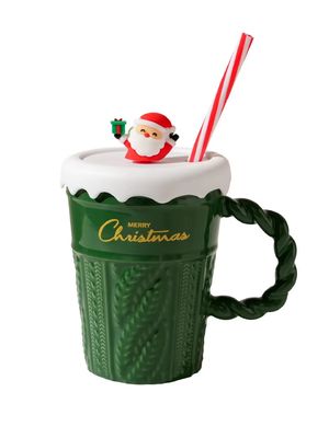 Business Gifts Christmas Ceramic Coffee Mug Tea Cups Portable Christmas Mugs 400ml