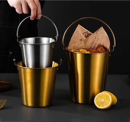 Party Essential 1L Stainless Steel Ice Bucket With Handle for Beer and Champagne