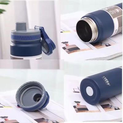 Customized Logo Straight Cup Double Wall Stainless Steel Thermal Flask with Wide Mouth and Lid
