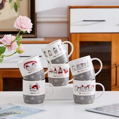 Custom Logo 14 oz Ceramic Christmas Cup Portable Reusable Fun Chocolate Mug Christmas Gift