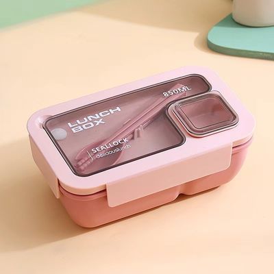Reusable Portable Plastic Bento Lunch Box for All Applicable People at School Style