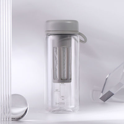 Portable Plastic Water Bottle Simple Style with Teainfuser and 450ml/600ml Capacityline