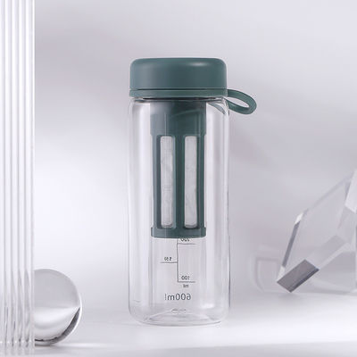 Portable Plastic Water Bottle Simple Style with Teainfuser and 450ml/600ml Capacityline