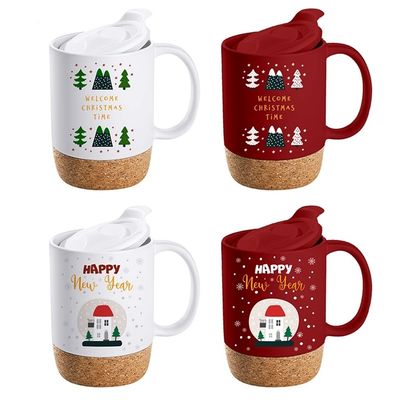 MUGS Custom Logo Eco-Friendly 450ml Ceramic Coffee Mug With Unique Cork Bottom Design