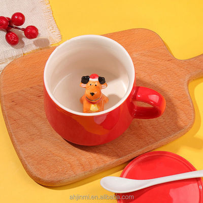 Customized Handmade Ceramic Mug Cute Animal 3D Drinking Cups for Tea Coffee Gift
