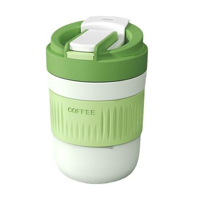 400ml/550ml Capacity Portable Multifunctional Glassware Cute Glass Coffee Cup with Straw