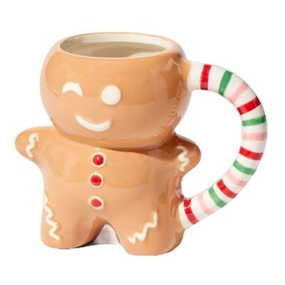 MUGS Drinkware Type 10OZ Ceramic Christmas Coffee Mug with Cute Gingerbread Man Design