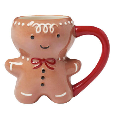 MUGS Drinkware Type 10OZ Ceramic Christmas Coffee Mug with Cute Gingerbread Man Design
