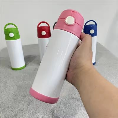 12oz 350ml Stainless Steel Insulated White Kids Sublimation Water Bottle Ideal for All Ages
