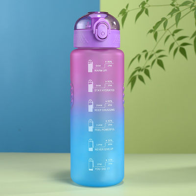 1000ml Portable Leakproof BPA Free Water Bottle With Time Marker and Straw for Sports