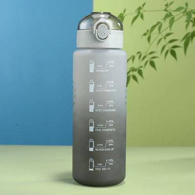 1000ml Portable Leakproof BPA Free Water Bottle With Time Marker and Straw for Sports