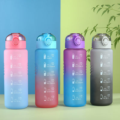 1000ml Portable Leakproof BPA Free Water Bottle With Time Marker and Straw for Sports