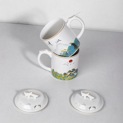 Procelain Mug Customization 400ml Ceramic Cup Gift Coffee Bottle Non-slip Handle