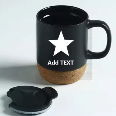Custom Creative Simple Cork Bottom 450 Ceramic Cup for Sustainable Drinkware Type