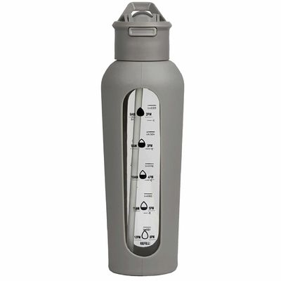 700ml/1000ml Portable Custom Logo Glass Bottles with Silicone Sleeves and Time Stamp