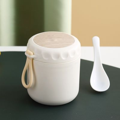 Portable 400ml 304 Food Grade Stainless Steel Insulated Soup Cup with Wide Mouth and Spoon