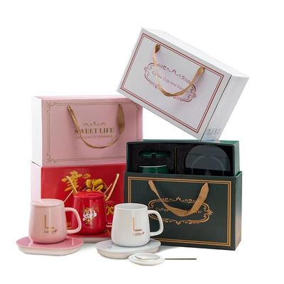 Custom Logo 350ml Matierial Ceremic Temperature Control Smart Coffee Mug UBS Warmer Cup