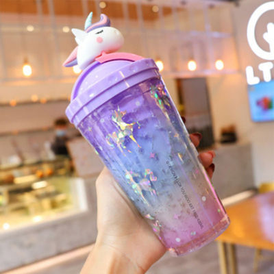 Stay Hydrated in Summer with Minimalist Design Style Unicorn Plastic Ice Drinking Cup
