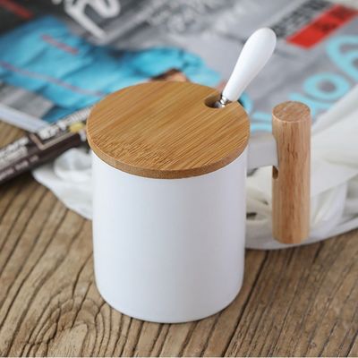 11oz Custom Heat Transfer Ceramic Travel Mug Insulated Office White Cup WITH LID