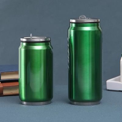 201 Stainless Steel Double Wall Vacuum Insulated Cola Can Bottle with Flip Straw Lid