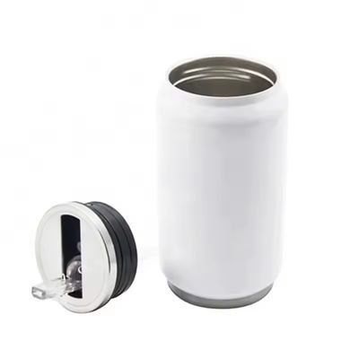 201 Stainless Steel Double Wall Vacuum Insulated Cola Can Bottle with Flip Straw Lid