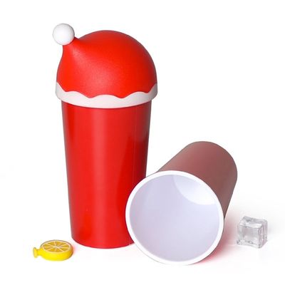 Carton Style Christmas Magic Plastic 20 Oz Frosted Tumbler with Customized Logo and Straw