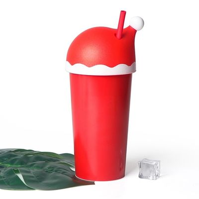 Carton Style Christmas Magic Plastic 20 Oz Frosted Tumbler with Customized Logo and Straw