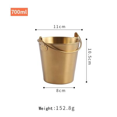 Party Occasion 304 Stainless Steel Champagne Ice Bucket Snack Pail Fried Chicken Bucket