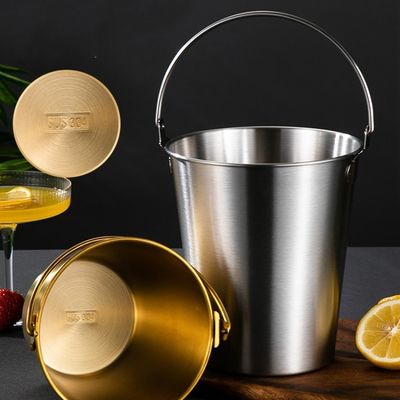 American Style Design 304 Stainless Steel Ice Bucket Beer Champagne Bucket With Handle