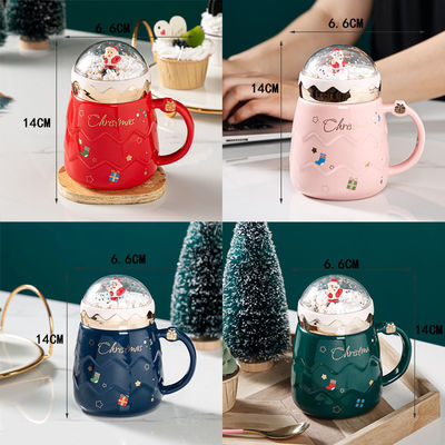 Cartoon Design Style Large Capacity Water Santa Cup With Lid Mug for Business Gifts