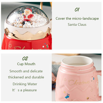 Cartoon Design Style Large Capacity Water Santa Cup With Lid Mug for Business Gifts