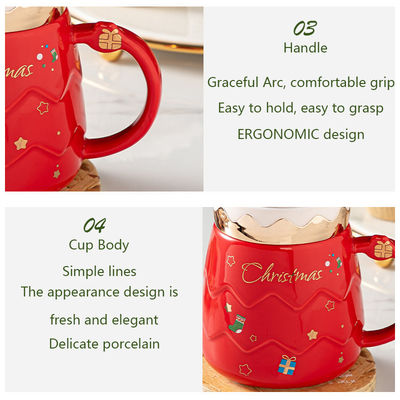 Cartoon Design Style Large Capacity Water Santa Cup With Lid Mug for Business Gifts