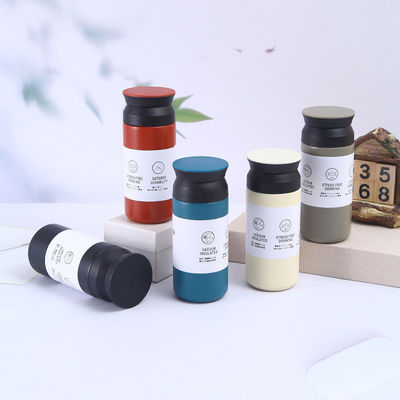 Back to School White Steel Insulated Mugs 500ml Vacuum Flask Tumbler with Handle