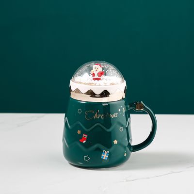 Insulated Cork and Splash Proof Lid Ceramic Mug for Eco-Friendly Customization in Blue