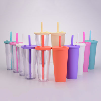Back to School Occasion Insulated Double Wall Design 24 OZ Plastic Cup with Custom Logo and Lids